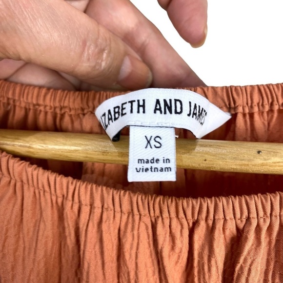 Elizabeth and James Blouse Top Nutmeg Orange Long Bell Sleeves Boho Size XS - Picture 5 of 9